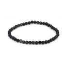 polished Obsidian (Gold Sheen) 4mm round bead bracelet on white background — Eternal Spirit