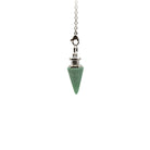 Verdant Green Aventurine (Green) metal cone pendulum on silver chain — Eternal Spirit