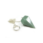 Close-up of Aventurine (Green) large faceted pendulum, verdant green stone detail — Eternal Spirit