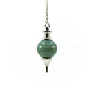 Verdant Green Aventurine (Green) sphere pendulum on silver chain — Eternal Spirit