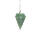 Verdant Green Aventurine (Green) large faceted pendulum on silver chain — Eternal Spirit