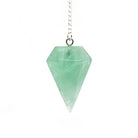 Emerald Green Fluorite (Green) large faceted pendulum on silver chain — Eternal Spirit