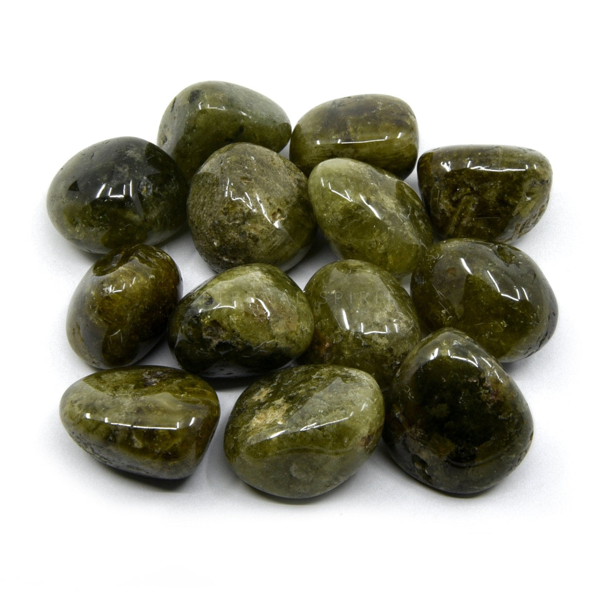 collection of polished Garnet (Green) tumble stones — Eternal Spirit