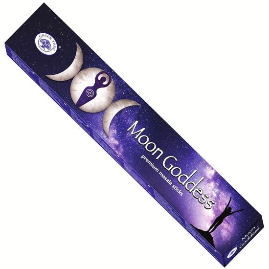 incense sticks - green tree "moon goddess", artisan packaging on white background — Eternal Spirit