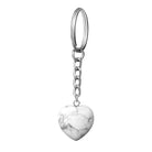 Creamy White Howlite heart crystal key ring — Eternal Spirit