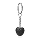 Porous Black Lava Stone heart crystal key ring — Eternal Spirit