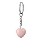 Soft Pink Quartz (Rose) heart crystal key ring — Eternal Spirit