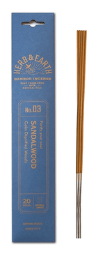 incense sticks - herb & earth "sandalwood", artisan packaging on white background — Eternal Spirit