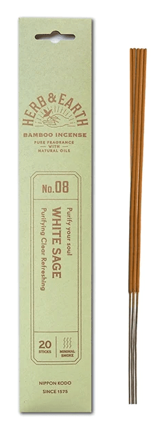 incense sticks - herb & earth "white sage", aromatic herbal bundle on white background — Eternal Spirit