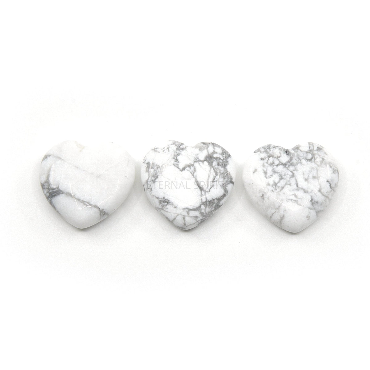 creamy white Howlite 20mm hand-polished heart — Eternal Spirit