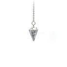 Creamy White Howlite small faceted pendulum on silver chain — Eternal Spirit