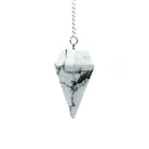 Creamy White Howlite large faceted pendulum on silver chain — Eternal Spirit