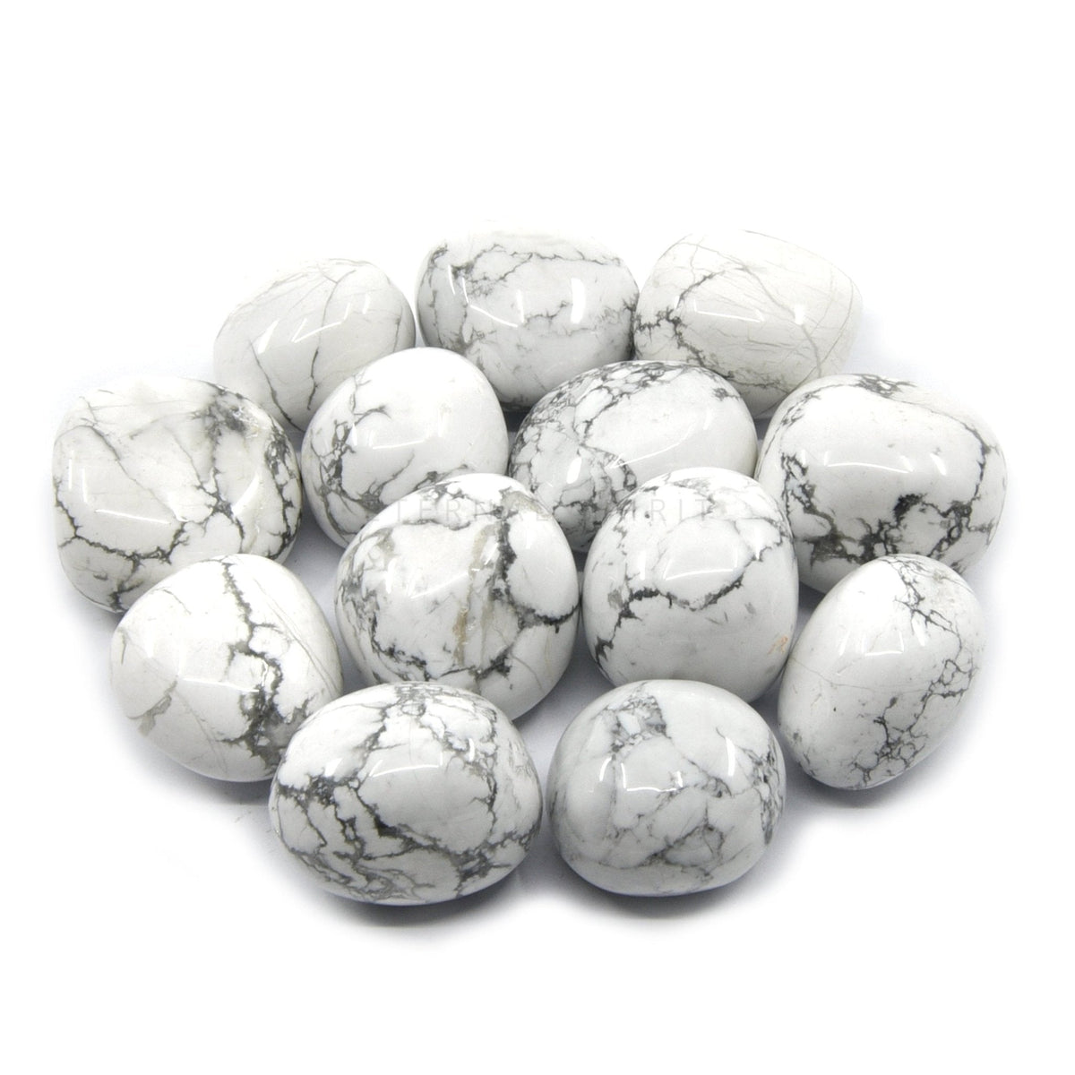 collection of polished Howlite tumble stones — Eternal Spirit