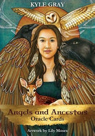 Angels and Ancestors Oracle box with winged figure and feathers by Kyle Gray — Eternal Spirit