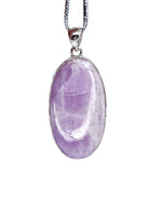kunzite cabochon oval pendant with sterling silver bail — Eternal Spirit
