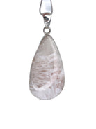 scolecite cabochon large teardrop pendant with sterling silver bail — Eternal Spirit