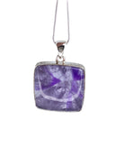 amethyst (star) cabochon square pendant with sterling silver bail — Eternal Spirit