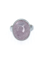 rosy pink cabochon Morganite crystal ring in size Q #R810 — Eternal Spirit