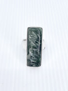 lustrous Seraphinite crystal ring in size S #R816 — Eternal Spirit