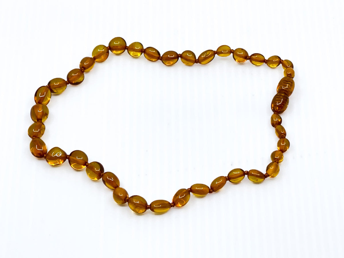 Natural Baltic amber teething necklace, warm honey tones — Eternal Spirit