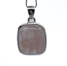 quartz (rose) wide teardrop pendant, front view highlighting unique stone patterns — Eternal Spirit