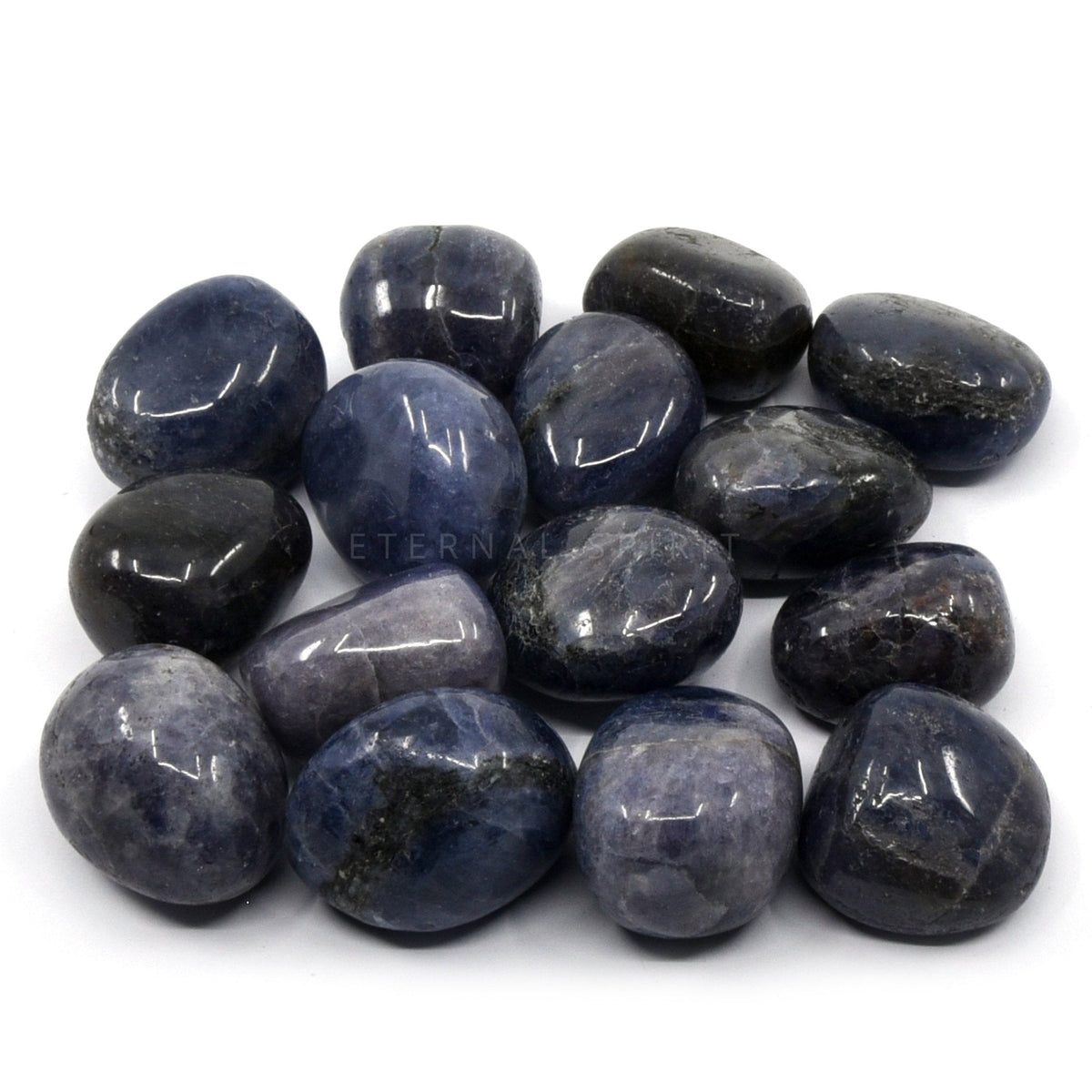 collection of polished Iolite tumble stones — Eternal Spirit