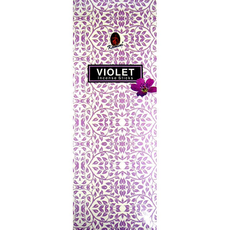 incense sticks - kamini "violet", artisan packaging on white background — Eternal Spirit