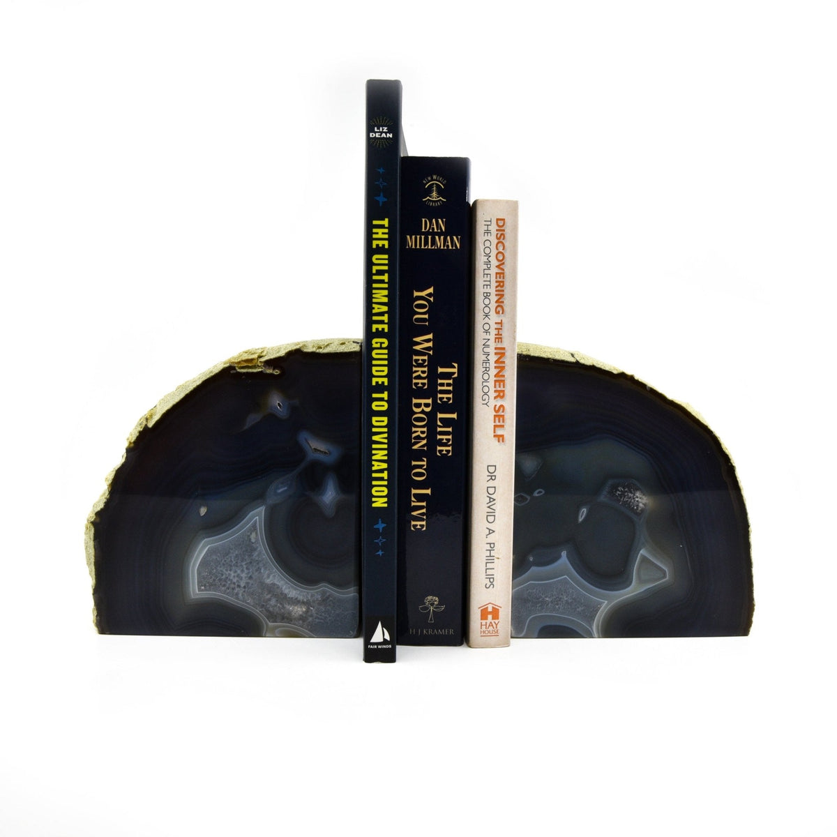 banded natural Agate bookends #2110, showing depth and lustre — Eternal Spirit
