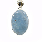 aquamarine cabochon oval pendant, front view showing natural stone face — Eternal Spirit