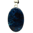 azurite cabochon oval pendant, front view showing natural stone face — Eternal Spirit