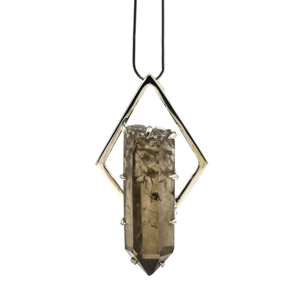 quartz (smokey tibetan) natural pendant with sterling silver bail — Eternal Spirit