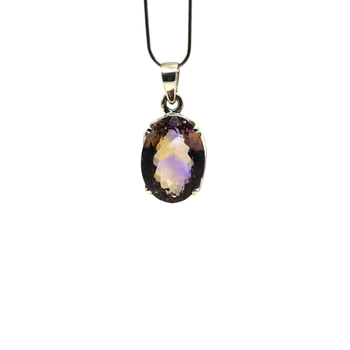 ametrine faceted oval pendant with sterling silver bail — Eternal Spirit