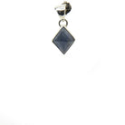 sapphire (blue) faceted diamond pendant, front view showing natural stone face — Eternal Spirit