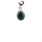 chrysocolla cabochon teardrop pendant, front view highlighting unique stone patterns — Eternal Spirit