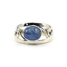 lustrous Tanzanite crystal ring viewed from above, size P #R756 — Eternal Spirit