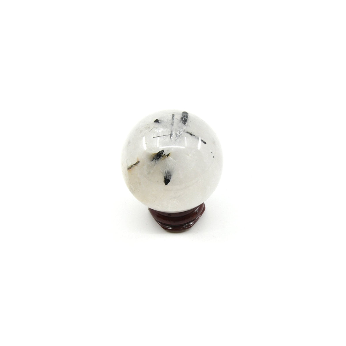 Tourmalinated Quartz with dark needles sphere #1468, showcasing natural beauty — Eternal Spirit