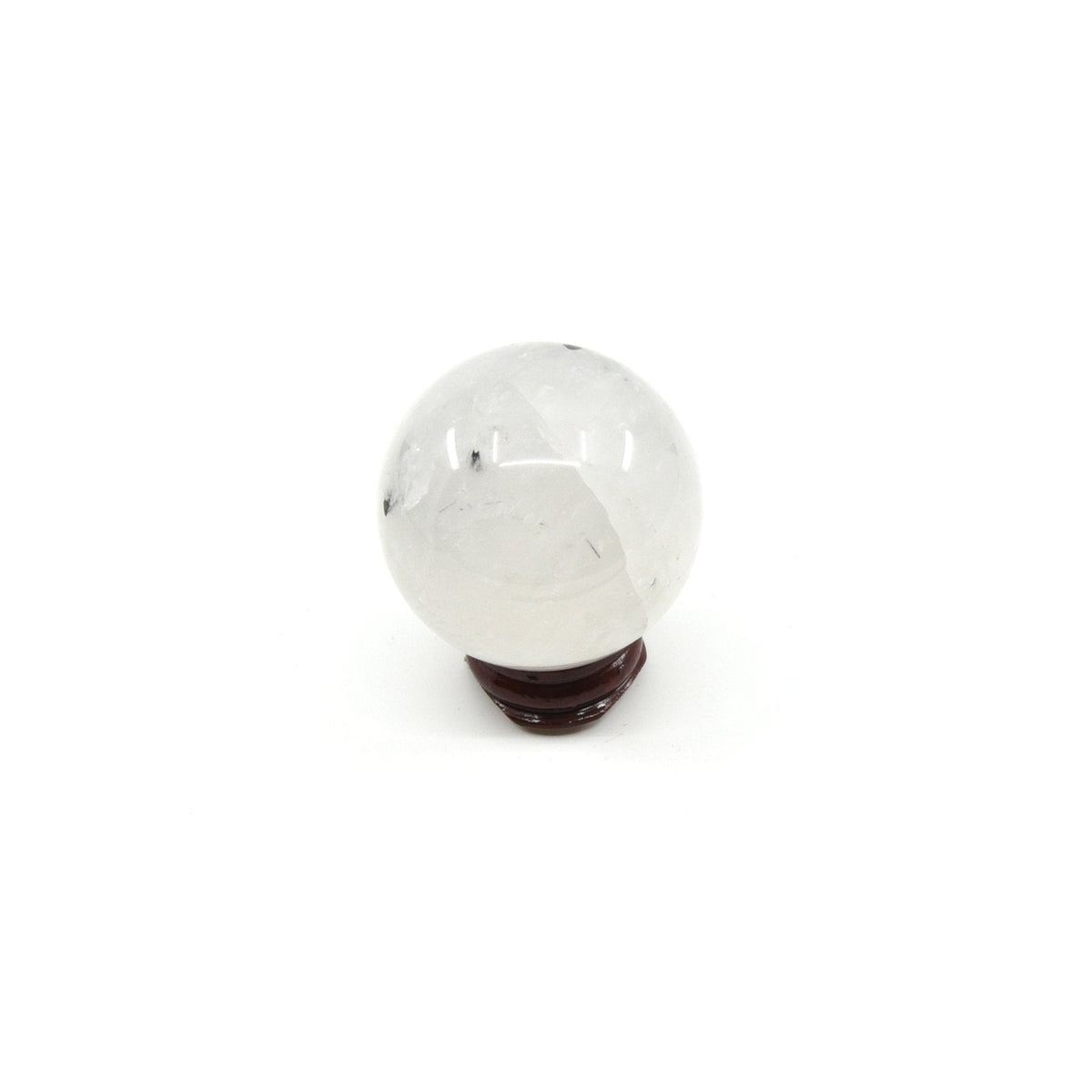 Tourmalinated Quartz with dark needles sphere #1468, close-up of natural texture — Eternal Spirit
