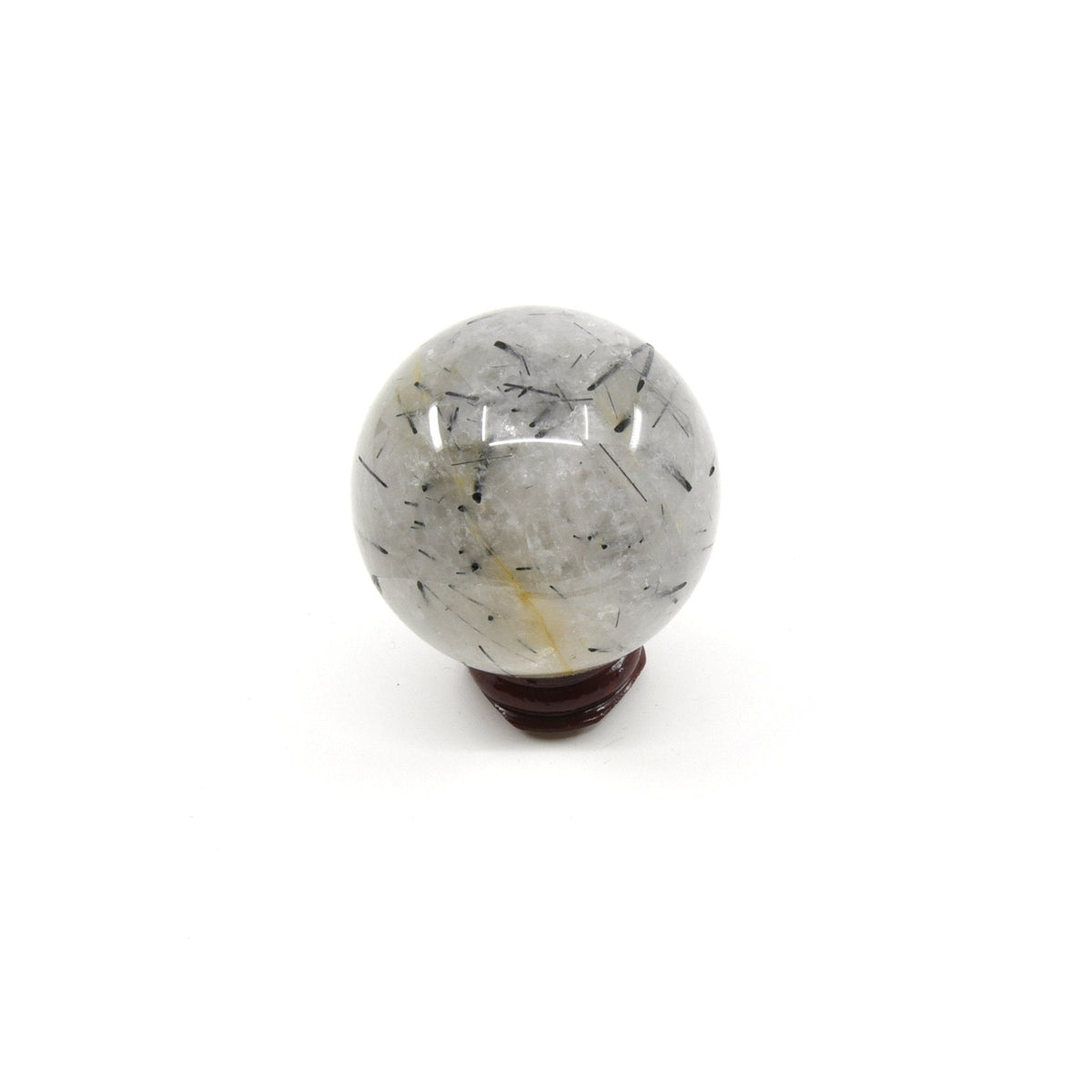 Tourmalinated Quartz with dark needles sphere #1471, showcasing natural beauty — Eternal Spirit
