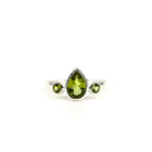 bright olive Peridot crystal ring viewed from above, size N/O #R697 — Eternal Spirit