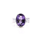 deep purple Amethyst crystal ring viewed from above, size O/P #R699 — Eternal Spirit