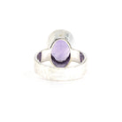 elegant side profile of Amethyst ring #R699, the gemstone catching light — Eternal Spirit