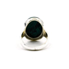 elegant side profile of Chrysocolla ring #R708, the gemstone catching light — Eternal Spirit