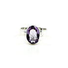 deep purple Amethyst crystal ring viewed from above, size V #R740 — Eternal Spirit