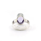elegant side profile of Amethyst ring #R740, the gemstone catching light — Eternal Spirit
