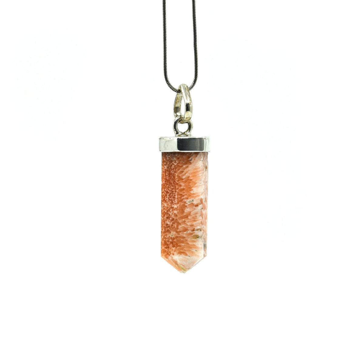 scolecite generator point pendant with sterling silver bail — Eternal Spirit