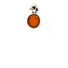 carnelian faceted oval pendant, front view showing natural stone face — Eternal Spirit