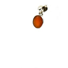 carnelian faceted oval pendant, angled view showing silver bail and stone profile — Eternal Spirit