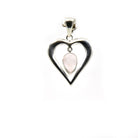 quartz (rose) heart pendant, front view showing natural stone face — Eternal Spirit