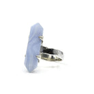 reverse of Agate (Blue Lace) ring #R651 showing the inner sterling silver band — Eternal Spirit