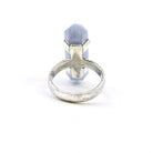 elegant side profile of Agate (Blue Lace) ring #R651, the gemstone catching light — Eternal Spirit
